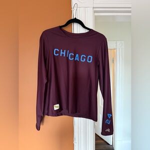 Tracksmith Womens Maroon Long Sleeve Chicago 2024 Marathon Tee - Size: M